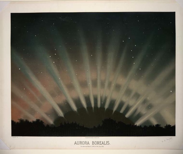 Aurora Borealis As observed March 1 1872 at 9h 25m P M